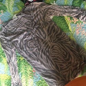 light purple and dark gray zebra print top